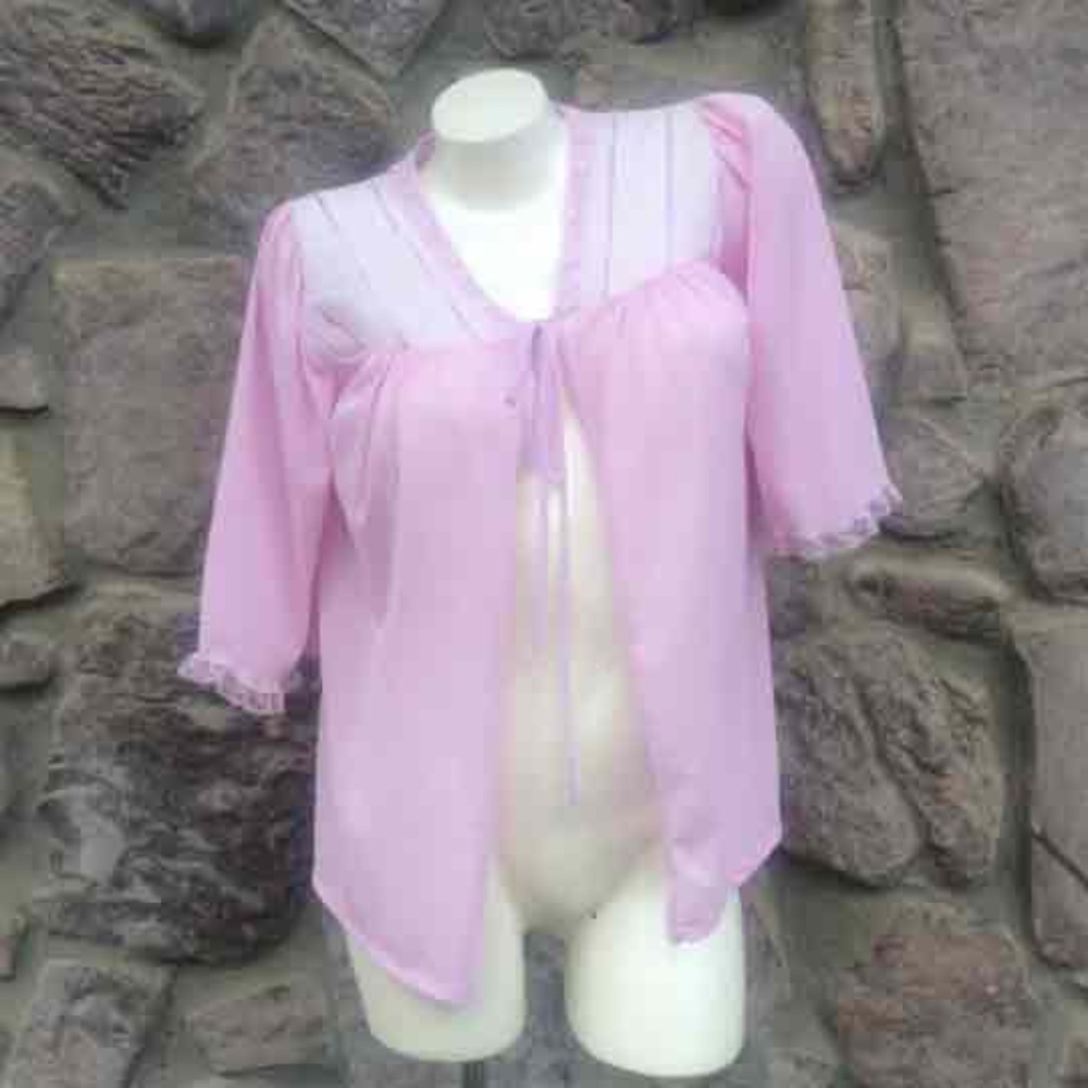 Vintage Nancy King Sheer Lavender Bed Jacket